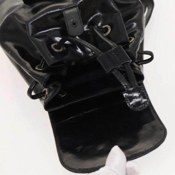 GUCCI Bamboo Backpack Enamel Black Silver 003 2034 0030 Auth 135553 - Picture 14 of 16